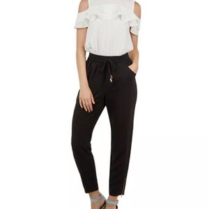 Ted Baker Size 4 Women's Toriil Cold Shoulder Ruffle Colorblock Jumpsuit